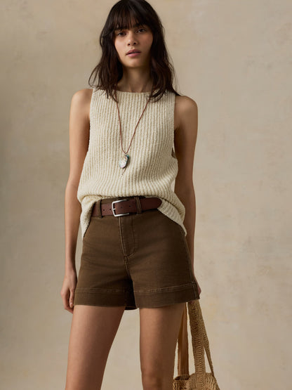 Hamptons Sweater Tank - Cream