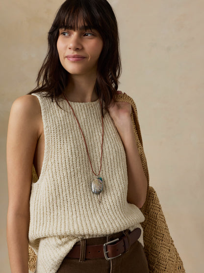 Hamptons Sweater Tank - Cream