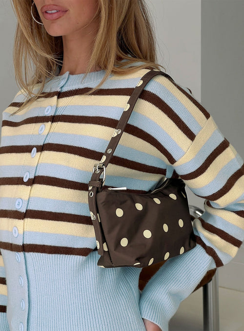 Winta Shoulder Bag Brown Polka