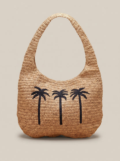 Straw Palm Beach Tote - Toasted Natural