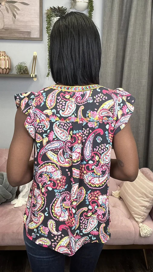 Soulful Strut Women's Colorful Short Sleeve Top