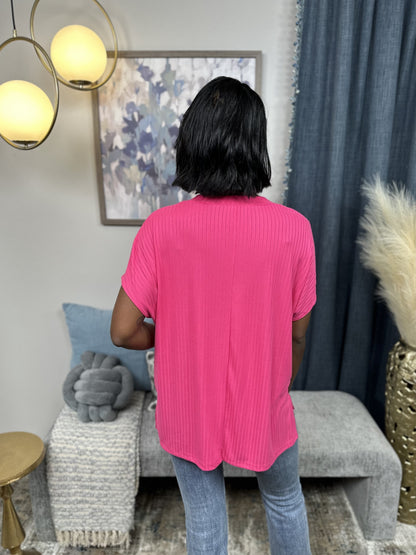 My Favorite Part Women's Hi-Lo Ribbed Knit Top