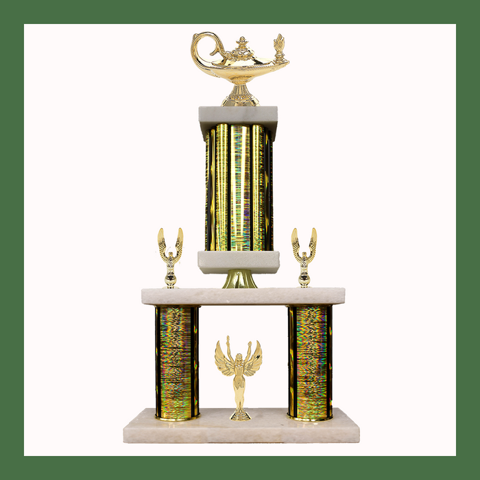 Academic Marble Mini Two Poster Pedestal Trophy