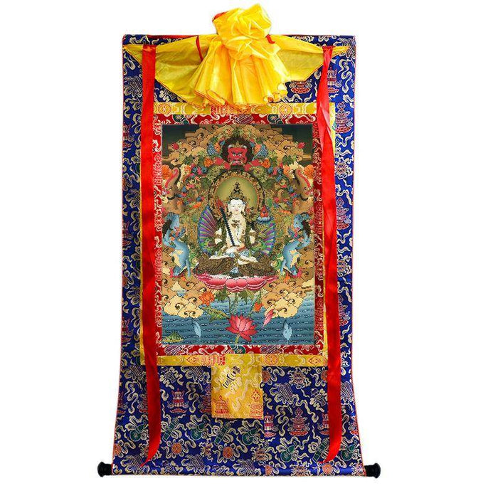 Akasagarbha Bodhisattva - Tibetan thangka painting, view 4