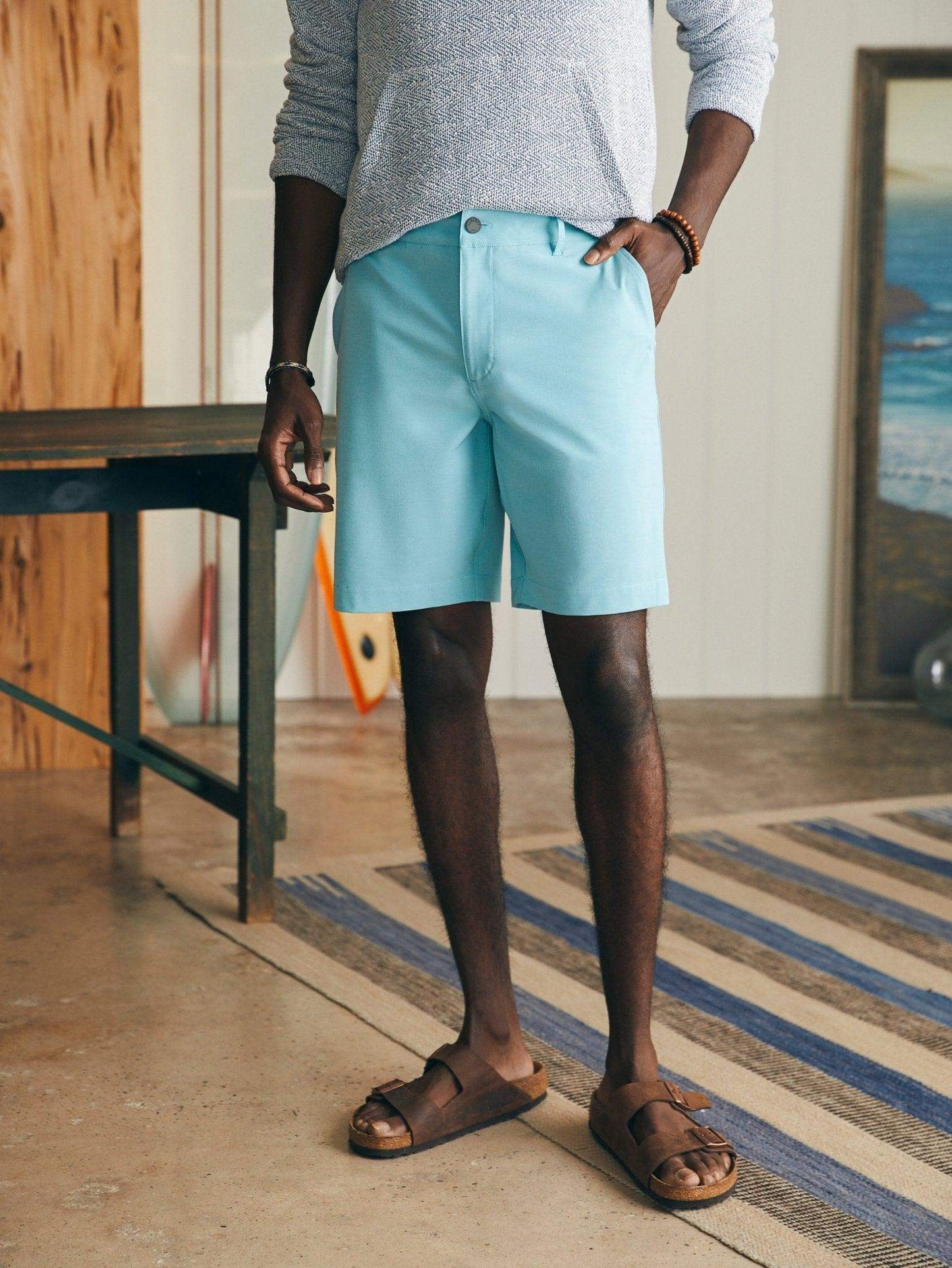 Belt Loop All Day Shorts (9") - Turquoise Sky