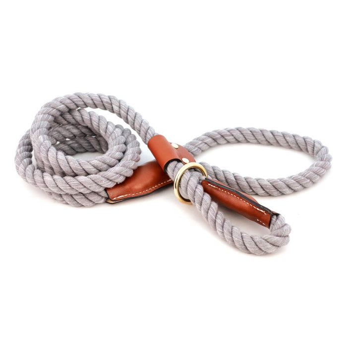 All Natural Leather & Cotton Rope Slip Leash