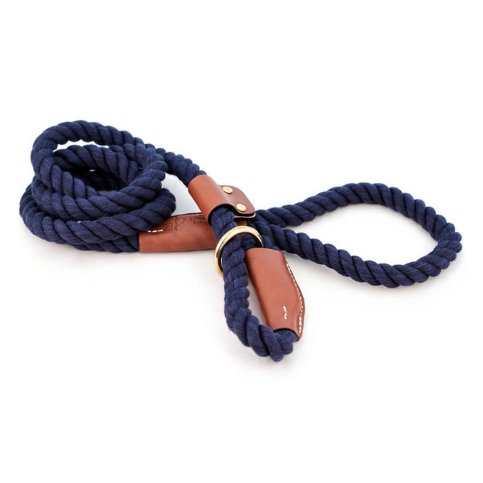 All Natural Leather & Cotton Rope Slip Leash