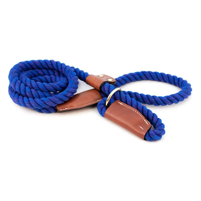 All Natural Leather & Cotton Rope Slip Leash