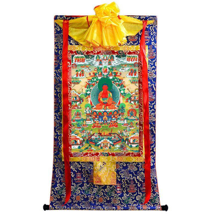 Amidabha in Pure Land - Tibetan thangka painting, view 4