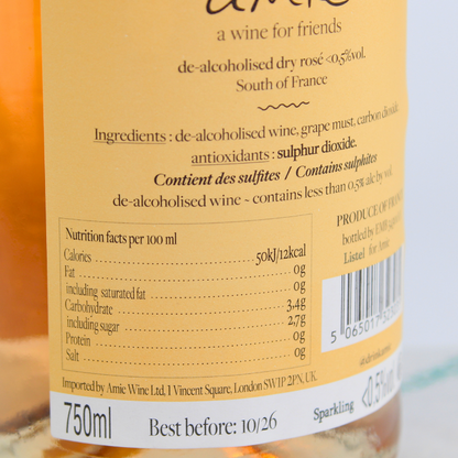 Amie de-alcoholised Sparkling Rose (75cl, <0.5%abv)