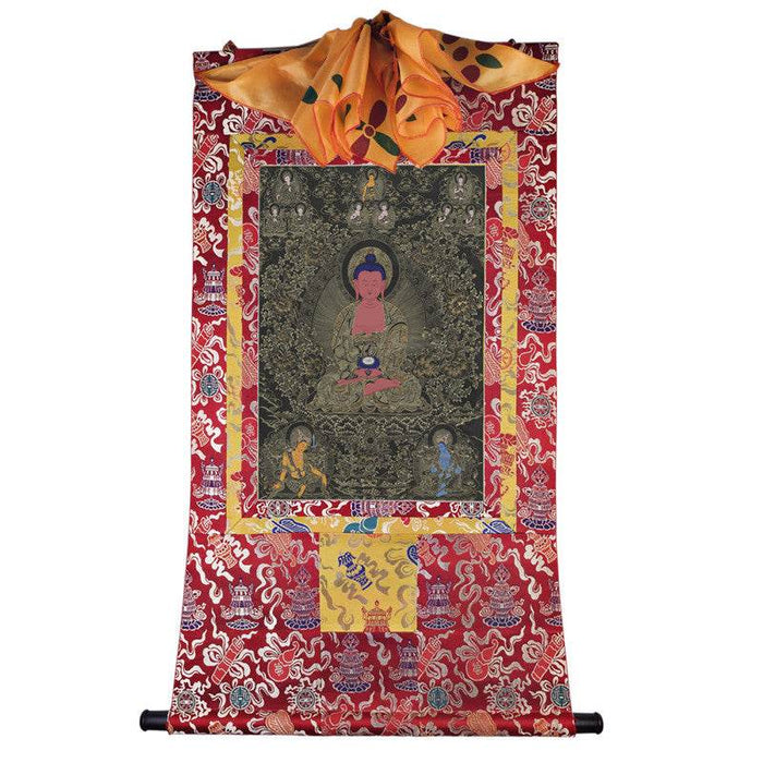 Amitabha Image - Tibetan thangka painting, view 7