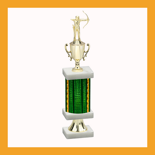 Archery Column Pedestal Trophy With Cup