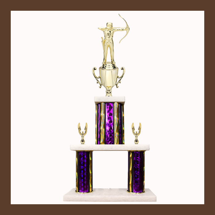 Archery Marble Mini Two Poster Trophy With Cup