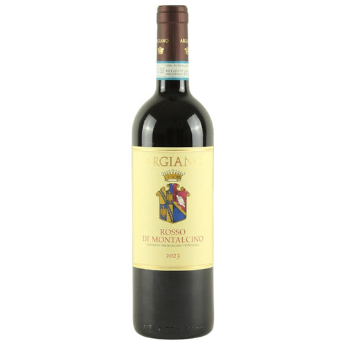 Wine bottle with a yellow label on a white background