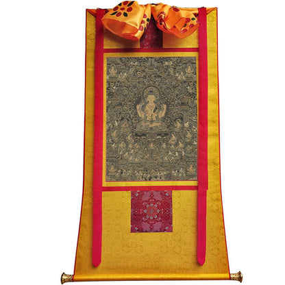 Chenrezig Pure Land - Tibetan thangka painting, view 6