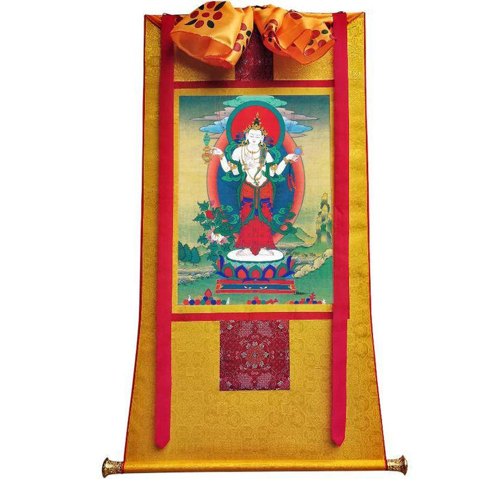 Chenrezig - Padmapani - Tibetan thangka painting, view 6