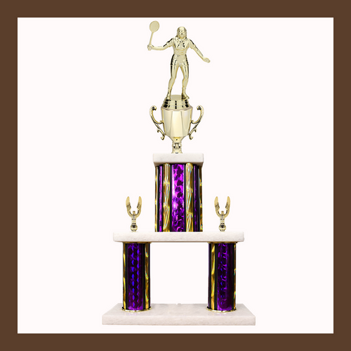 Badminton Marble Mini Two Poster Trophy With Cup