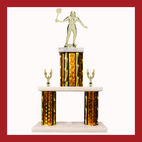 Badminton Marble Mini Two Poster Trophy
