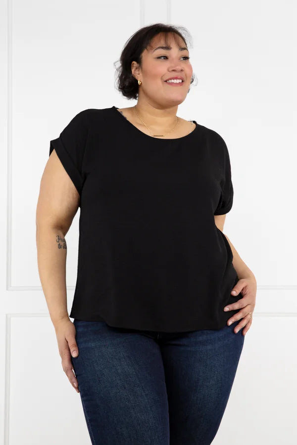 Cool Comfort Women's Versatile Cuffed Short Sleeves Top
