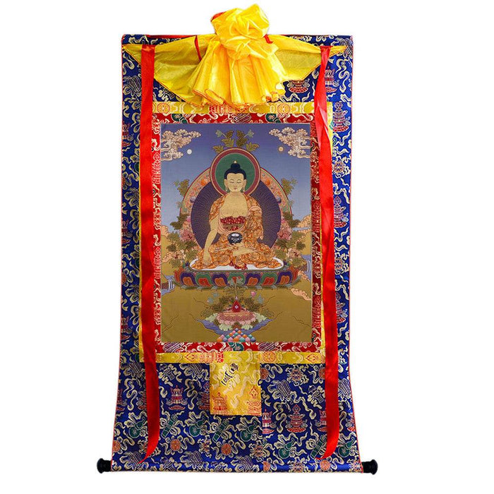 Bhaisajyaguru - Medicine Buddha - Tibetan thangka painting, view 4