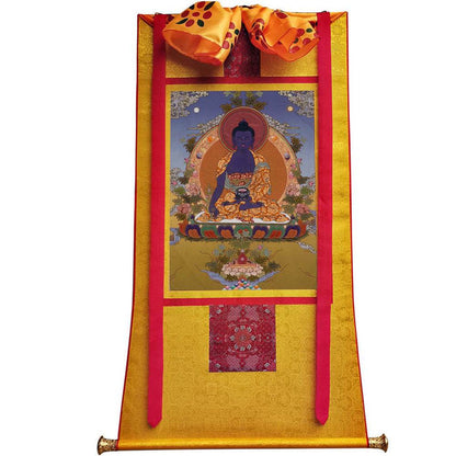 Bhaisajyaguru - Medicine Buddha - Tibetan thangka painting, view 6