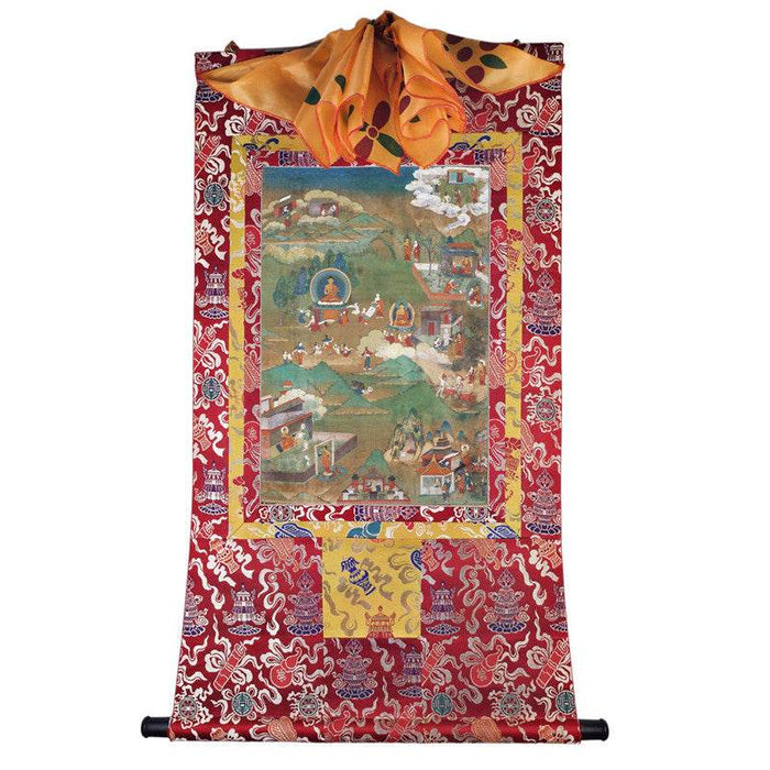 Biography of Shakyamuni Image - Tibetan thangka painting, view 7
