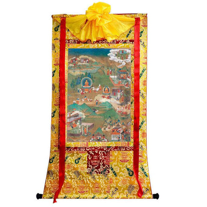 Biography of Shakyamuni Image - Tibetan thangka painting, view 8