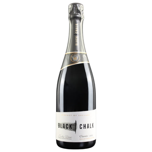 Bottle of Black Chalk wine on a white background