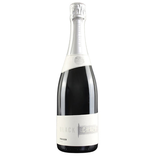 Wine bottle with a white label on a white background