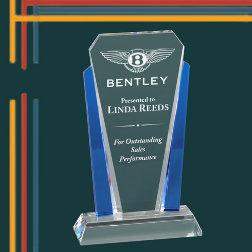 Blue Strike Out Crystal Award