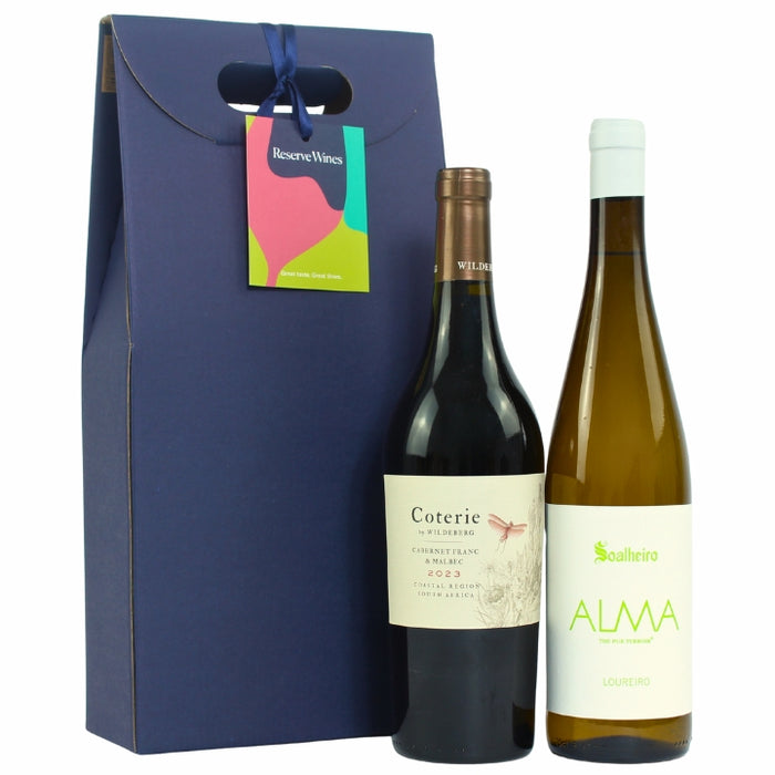 Bold South African Red & Elegant Greek White – Mixed Wine Gift
