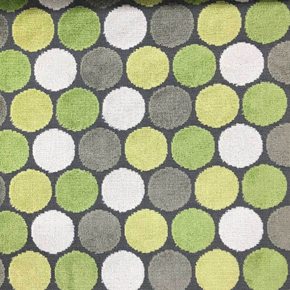 BUDDHA - POLKA DOT PATTERN CUT VELVET UPHOLSTERY FABRIC BY THE YARD