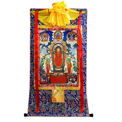 Buddha of Sandalwood Merit - Tibetan thangka painting, view 4