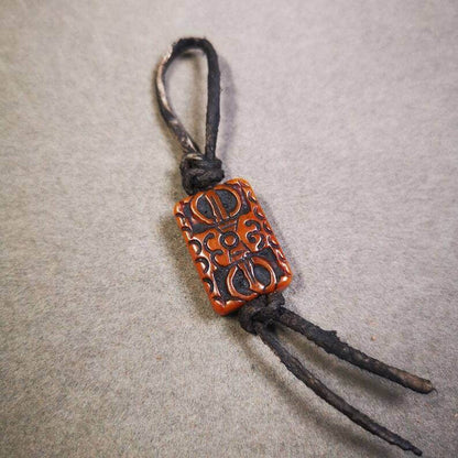 Buddhism Vajra Pendant,Hand Carved Yak Bone Dorje Amulet - Tibetan Buddhist amulet, view 5