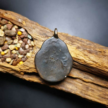 Buddhist Protective Amulet Pendant,A Tibetan vajra club and tribu bell ,80 years - Tibetan Buddhist amulet, detailed view