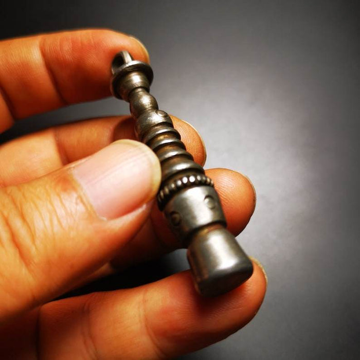 Buddhist Ritual,Stupa,Pagoda,Buddhist Tower Amulet Pendant,Made of Cold Iron - Tibetan Buddhist amulet, view 6