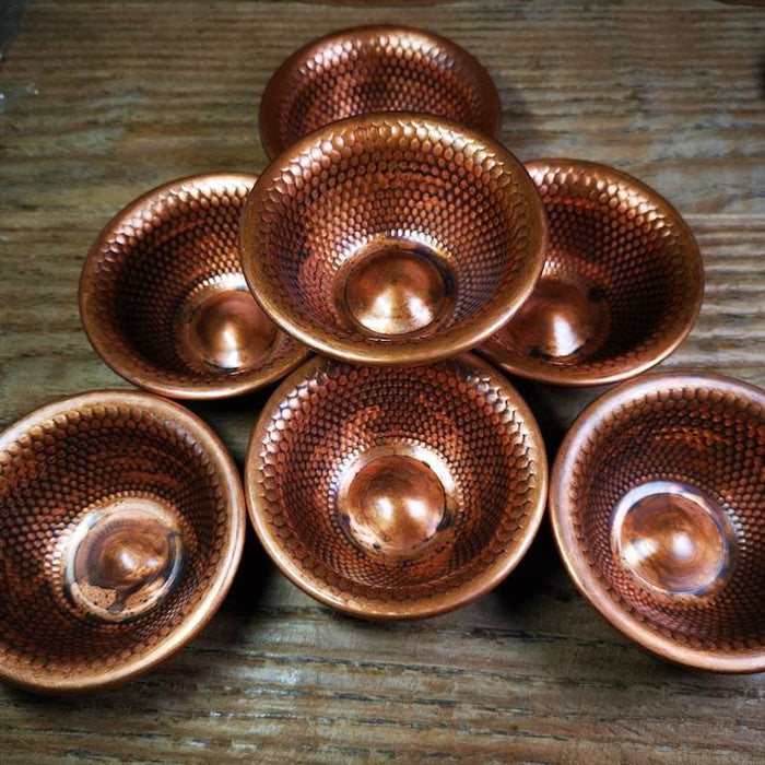 Buddhist Water Offering Bowls - Tibetan Buddhist art, front view
