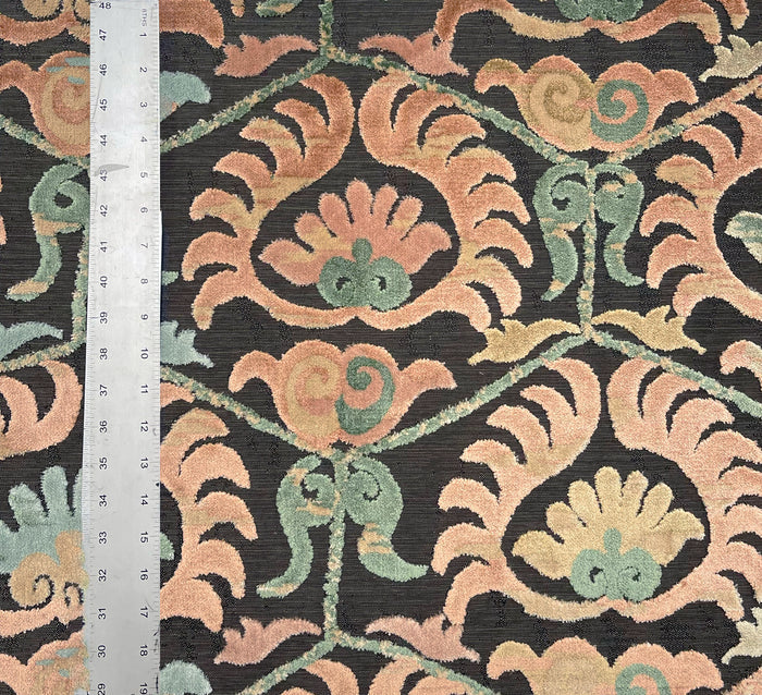 BUKHARA - DAMASK CUT VELVET UPHOLSTERY FABRIC BY THE YARD
