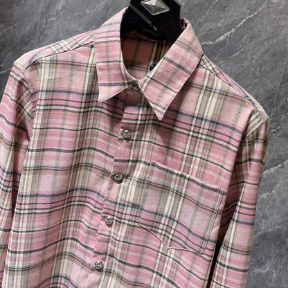 Chh Chrome Hearts Shirts Men's Multi Shirt Plaid Vintage Long Sleeve Shirt