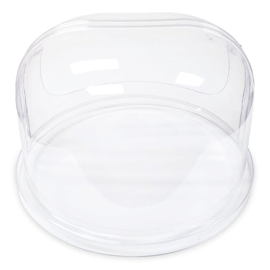 back view of curved clear enclosed plastic bubble for cotton candy machines