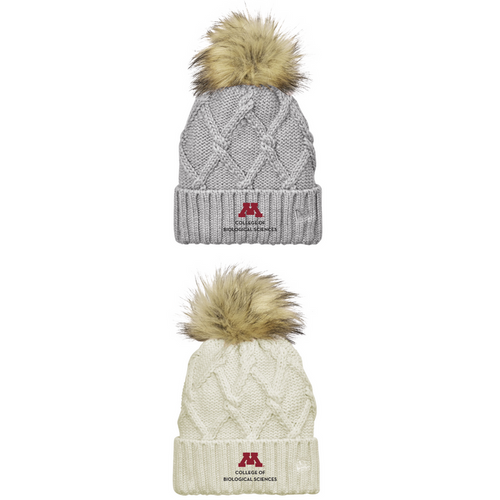 College of Biological Sciences Faux Fur Pom Beanie - ships directly from maker