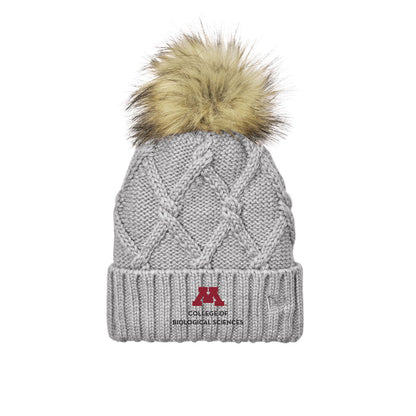 College of Biological Sciences Faux Fur Pom Beanie - ships directly from maker