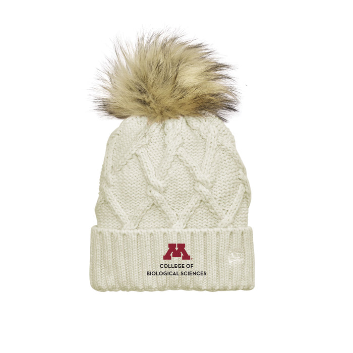 College of Biological Sciences Faux Fur Pom Beanie - ships directly from maker