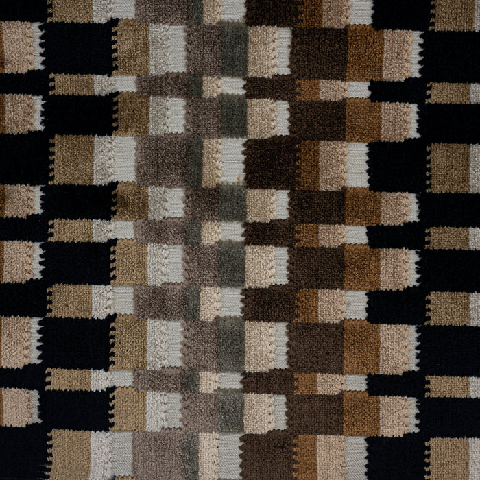 CUADRO - MULTICOLOR GEOMETRIC CUT VELVET UPHOLSTERY FABRIC BY THE YARD