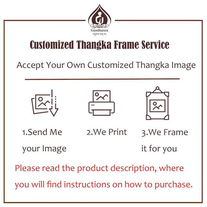 Customized Thangka Frame Service - Tibetan thangka painting, front view