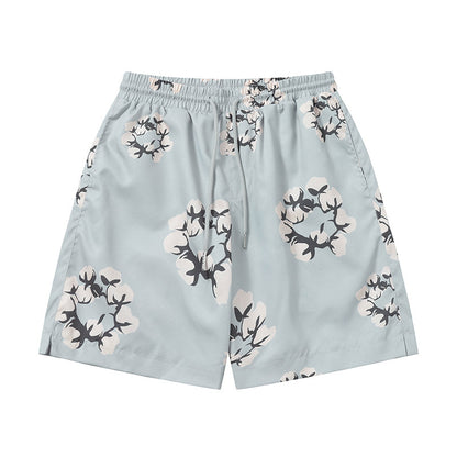 Denim Tears Shorts Yellow flower woven