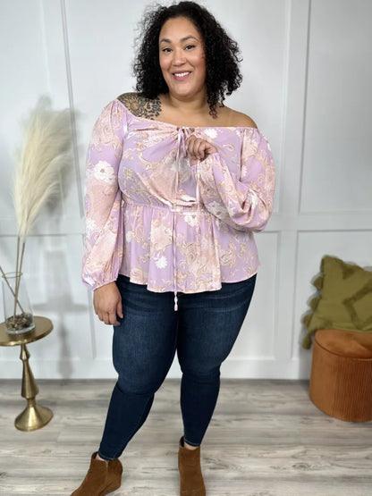 Star Struck At Midnight Women's Square Neck Long Sleeve Top