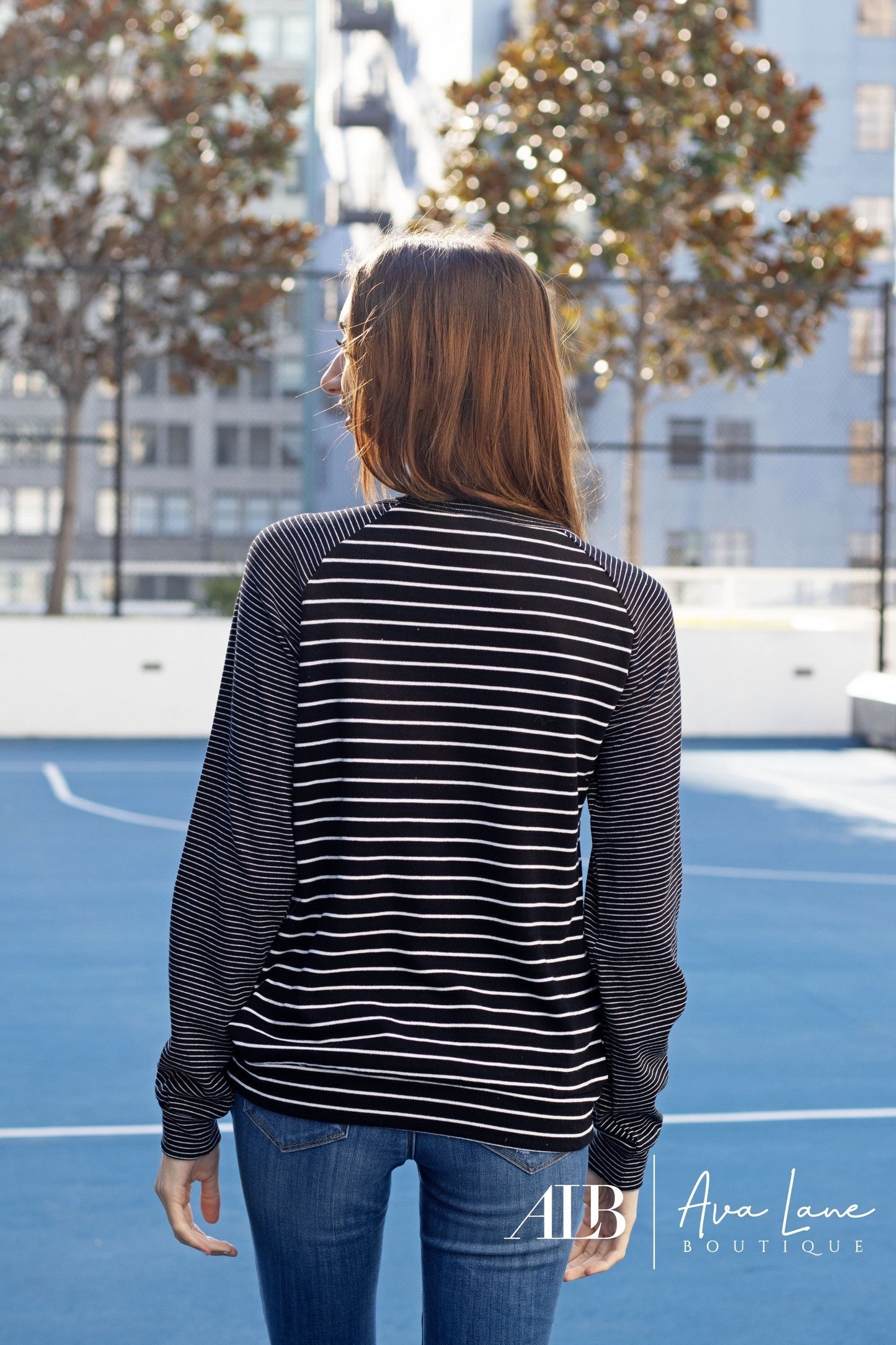 Here We Go Women's Stripe Long Sleeve Top