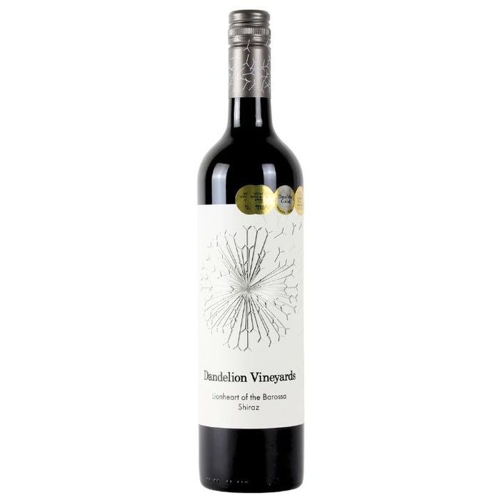 Wine bottle with 'Dandelion Vineyards' Lionheart of the brossa shiraz