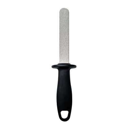 top view of double side diamond file blade sharpener with rubberized handle